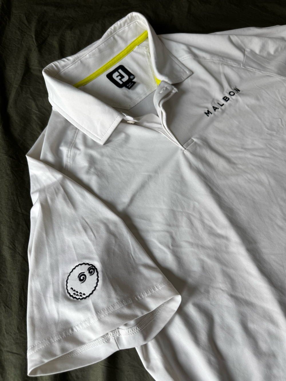 White Men's Polo Shirt with Embroidered Logo